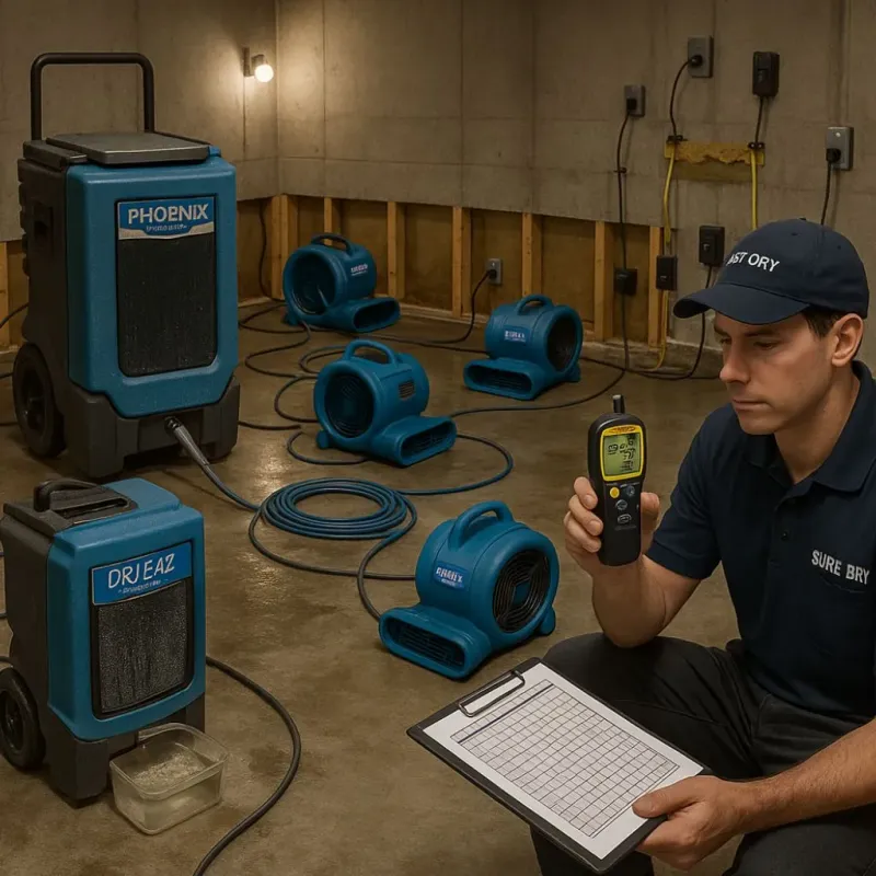 Structural Drying and Dehumidification process in Conway, NH